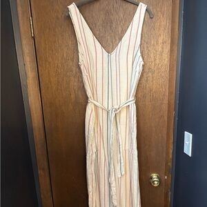 Striped Sleeveless Cropped Wide Leg Jumpsuit